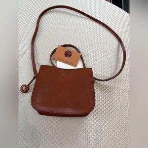 Monsac original mini Chestnut Leather Crossbody Bag